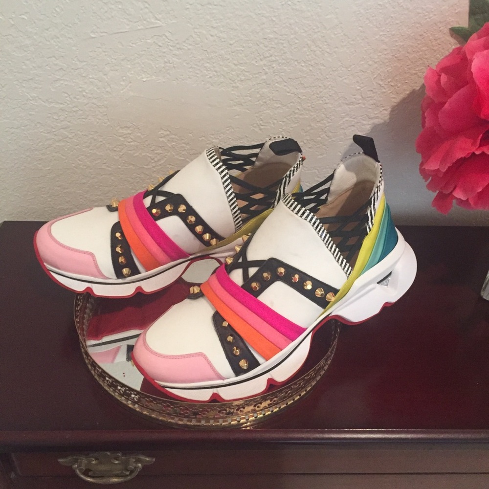 Christian Louboutin Multi Crepe Satin Sneakers